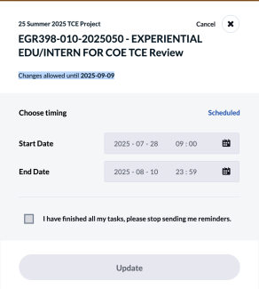 Eval start and end date